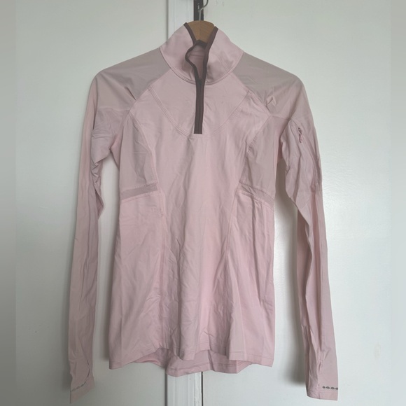 Lululemon Trail Bound 1/2 Zip Long-Sleeve Top - Strawberry Milkshake Size 4 - Picture 2 of 7
